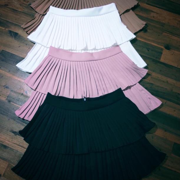 CHÂN VÁY XẾP LY HAI TẦNG QUẢNG CHÂU ẢNH THẬT V5 [Hàng Siêu Cấp] | BigBuy360 - bigbuy360.vn