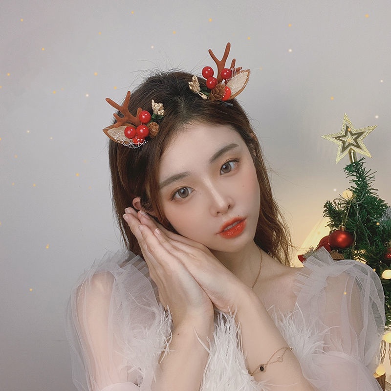 Dây cột tóc phong cách giáng sinh đơn giản dễ thương cho nữ