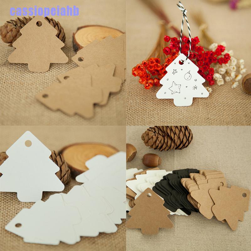 Set 50 thẻ giấy Kraft thiết kế hình cây thông noel trang trí tiệc cưới tiệc giáng sinh | BigBuy360 - bigbuy360.vn