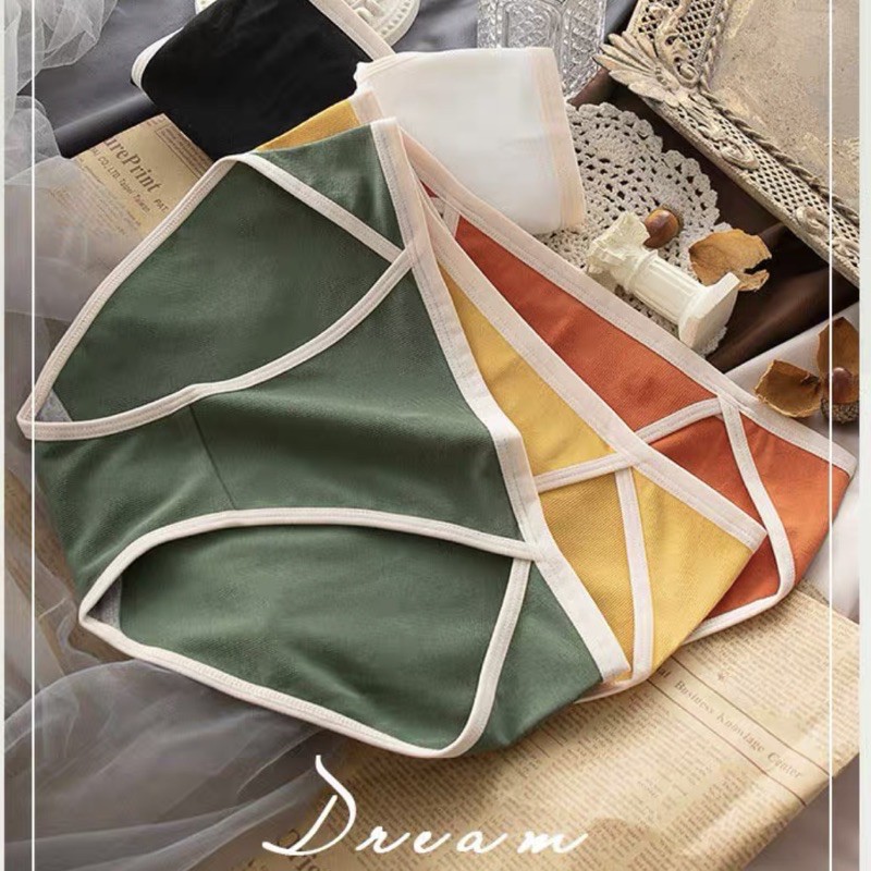 Quần Lót Nữ Chìm Viền, Phối Màu Vintage Tinh Tế, Xẻ Đùi Chống Cấn Cộm Hiệu Quả