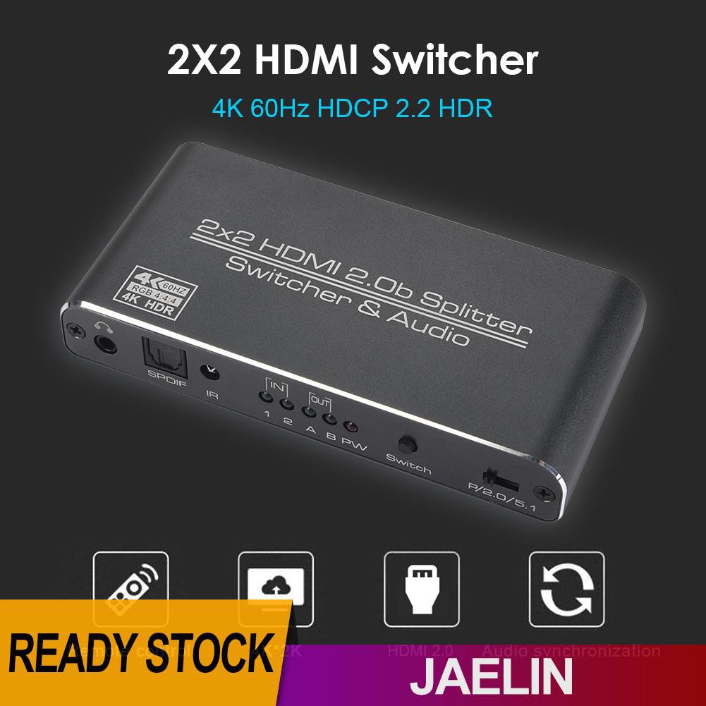 Bộ Chuyển Đổi Je Hdmi-Compatible2X2 Hdmi-Compatible Matrix 4k 60hz Hdmi-Ppm 2.2 Hdr