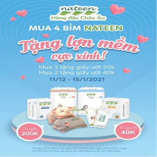 [BỈM HỮU CƠ CAO CẤP CHÂU ÂU] Tã dán/quần NATEEN Bỉ đủ size S56/M48/L44/L54/XL48/XXL42