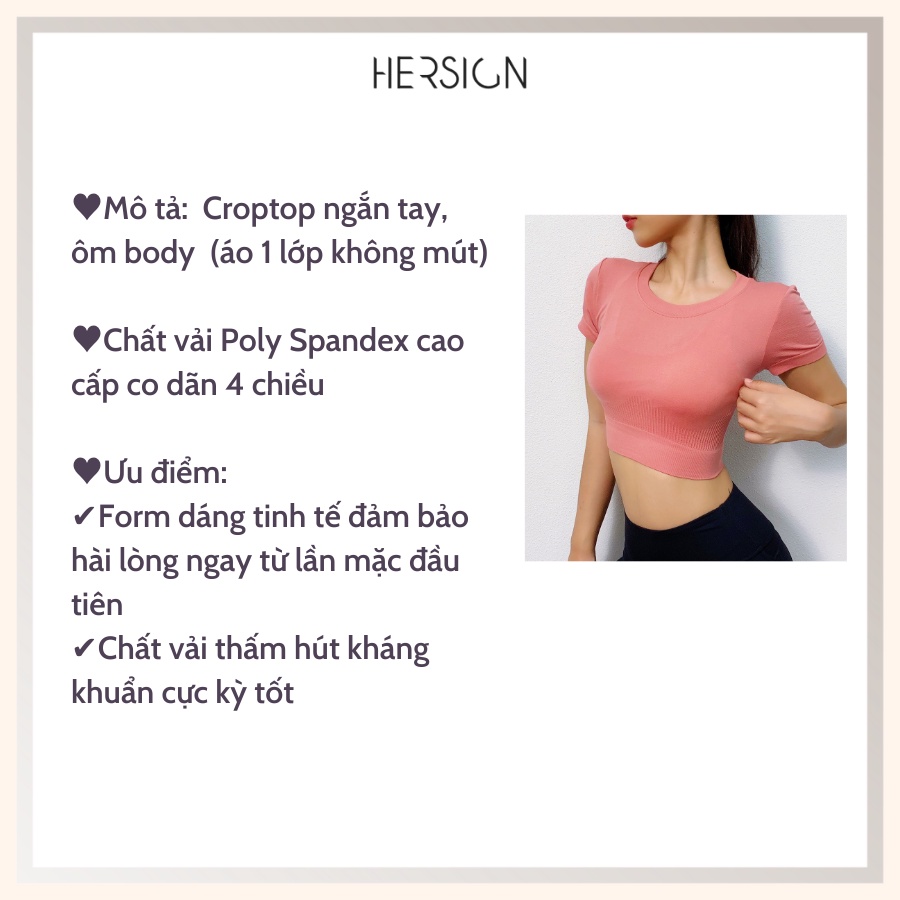 CROPTOP TẬP GYM ĐỒ TẬP YOGA ÁO TẬP THỂ THAO NỮ MẪU MỚI ĐẸP HERSIGN-CROP01