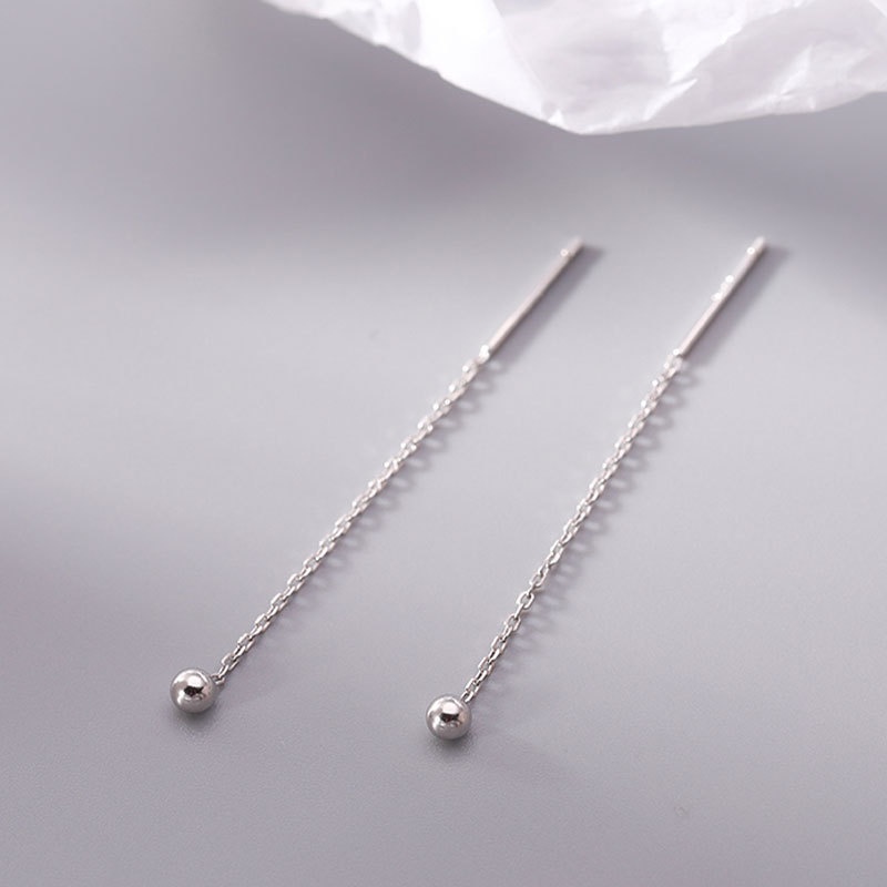 Đôi Khuyên Tai Mạ Bạc 925 Đính Hạt Tròn Thời Trang Cho Nữ