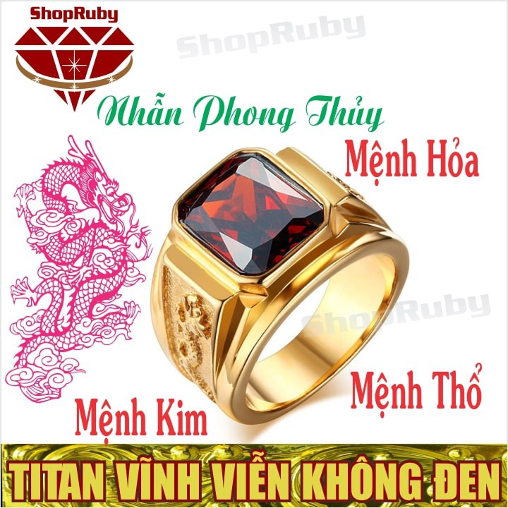 Nhẫn Nam Phong Thủy | Nhẫn Phong Thủy Nam Rồng Vàng NMTHUY, NMKIM, NMMOC