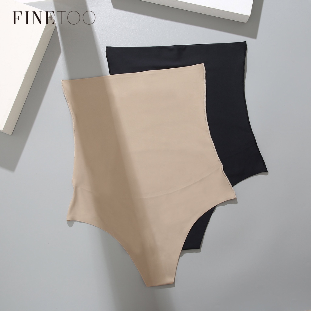 Finetoo Quần Lót Lụa Không Đường May Lưng Cao Định Hình Cơ Thể Cho Nữ