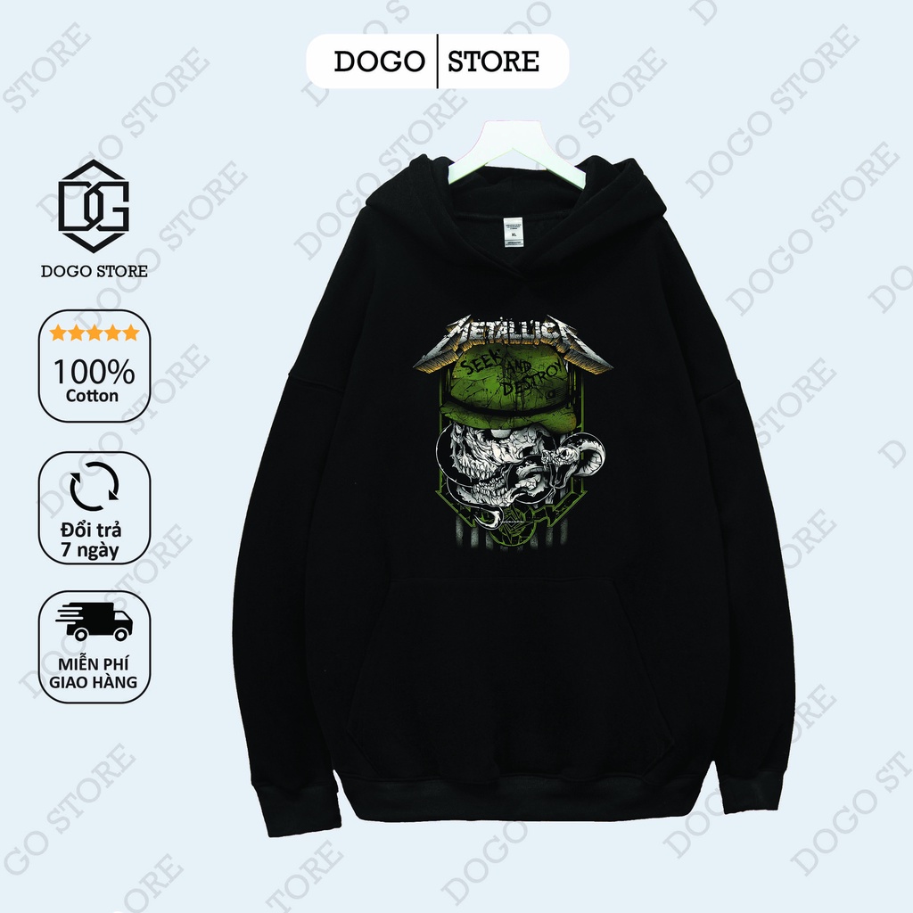 Áo Nỉ Hoodie METALLICA SEEK AND DESTROY Dogo Store , áo hoodie nam nữ nỉ bông cotton