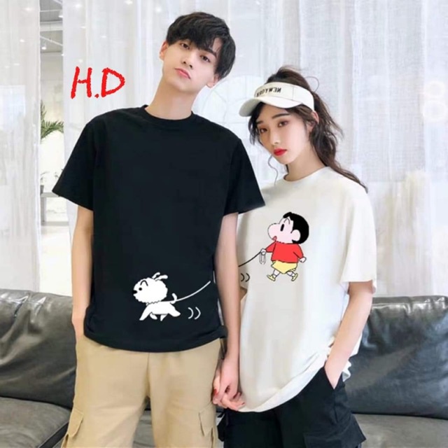 Áo thun cộc tay đôi unisex nam nữ ngộ nghĩnh cotton thái - MAC boutique