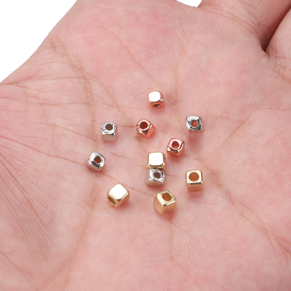 Bộ 300 - 500 hạt vuông bằng nhựa đục lỗ xỏ dây làm vòng đệm trang sức thủ công