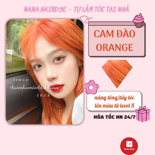 Thuốc nhuộm tóc màu Cam  kèm oxy trợ dưỡng găng tay