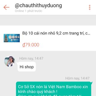 Combo 200 nón lá nhỏ 7,2cm và 9,2cm