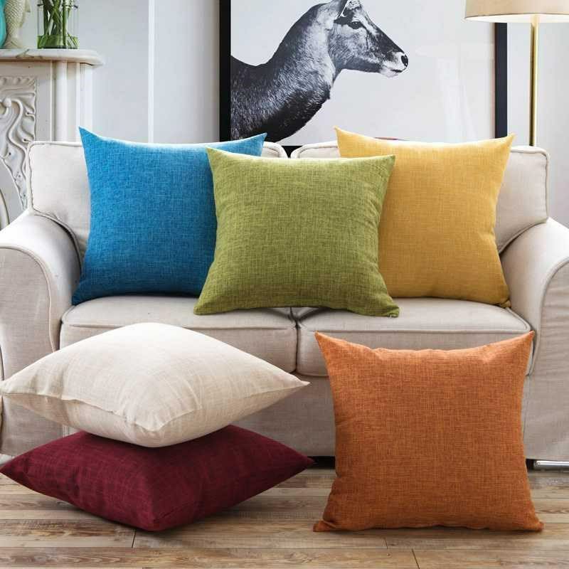 Vỏ Gối tựa lưng sofa, vỏ gối vuông 45*45cm  một màu đẹp, gối tựa lưng văn phòng trang trí (không ruột)