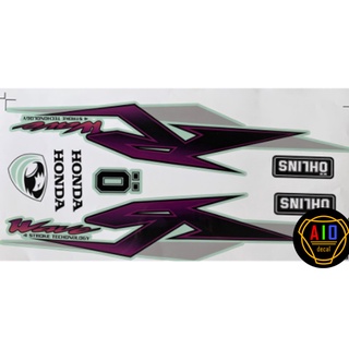 [ Loại 1] Tem Rời Wave 110cc Tím Trắng (2017-2021)-Ảnh Thật (Decal Wave) (Tem xe Wave)