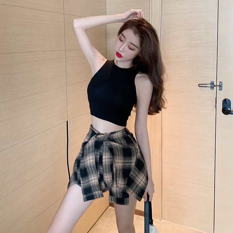 Áo ba lỗ croptop chất thun tăm cổ tròn sâu co dãn nhiều màu CRA035