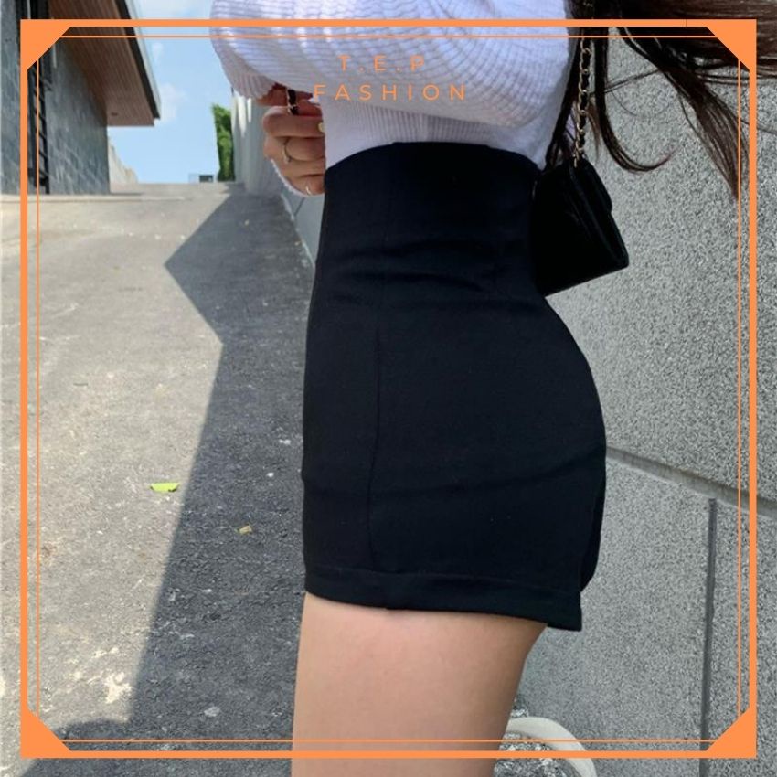 Quần Short Lưng Cao Nữ Khóa Sau Chất Umi Hàn Ôm Eo Tôn Dáng Tep Fashion - QS002