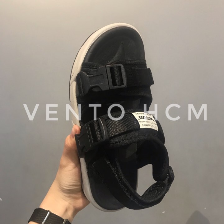 Giày Sandal Vento Nam Nữ Unisex - H1002 Đen ghi