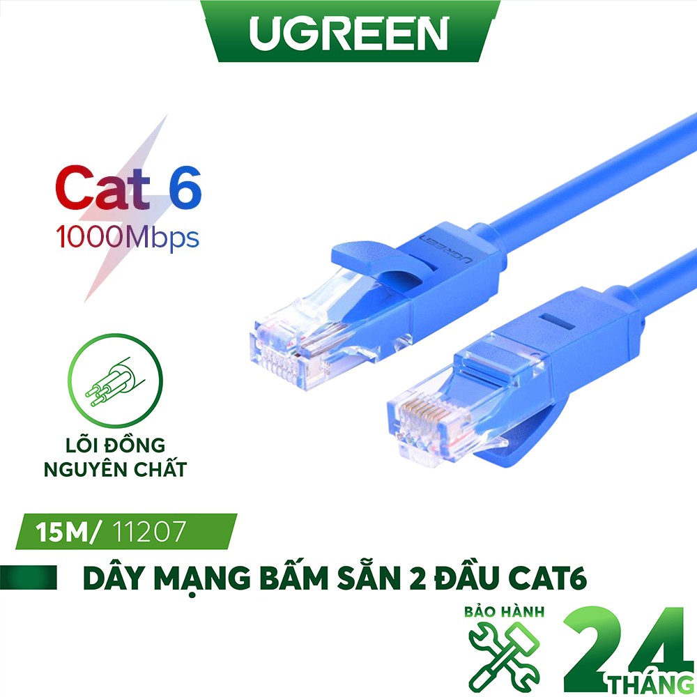 Dây mạng bấm sẵn 2 đầu Cat6 UTP Patch Cords UGREEN NW102