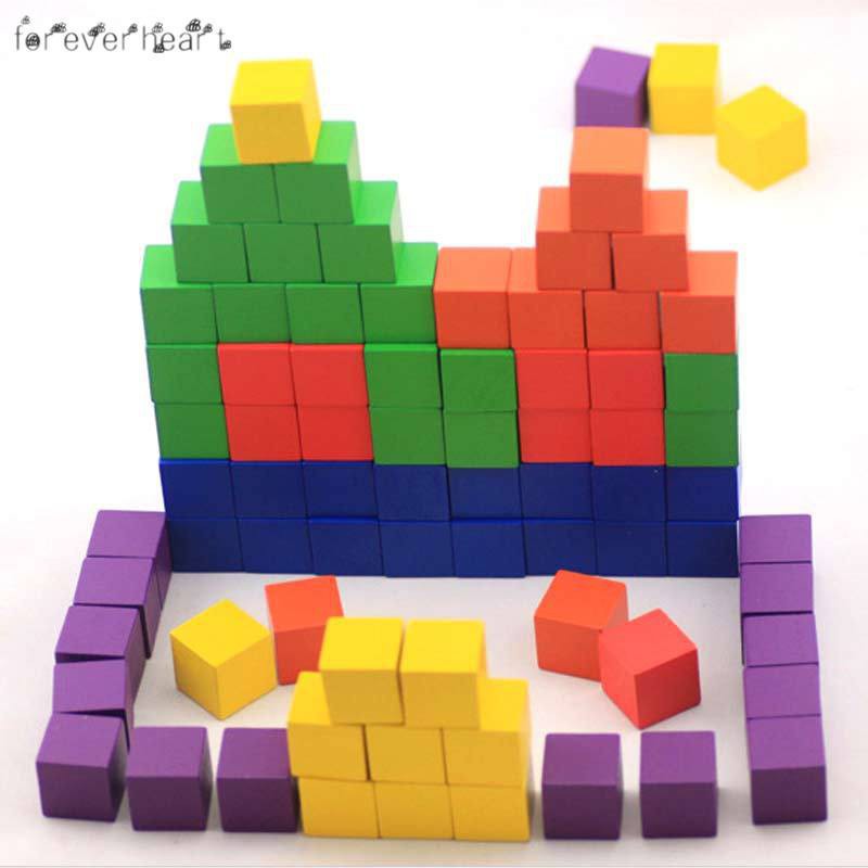Khối Gỗ vuông Lập Phương Nhiều Màu Sắc Vui Nhộn Cho Bé