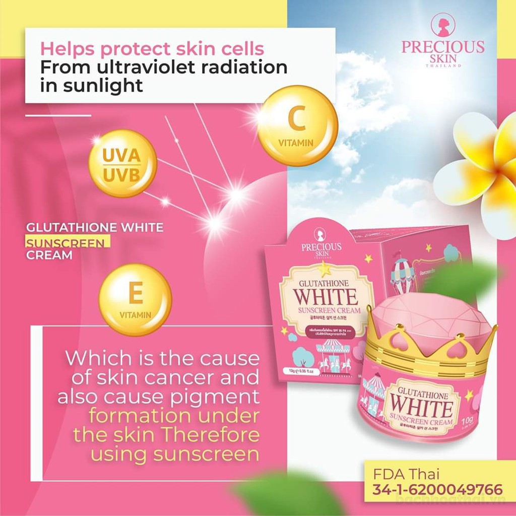 [REAL] Kem dưỡng da chốnǥ nắng glutathıone White Sunscreen Cream Thái Lan