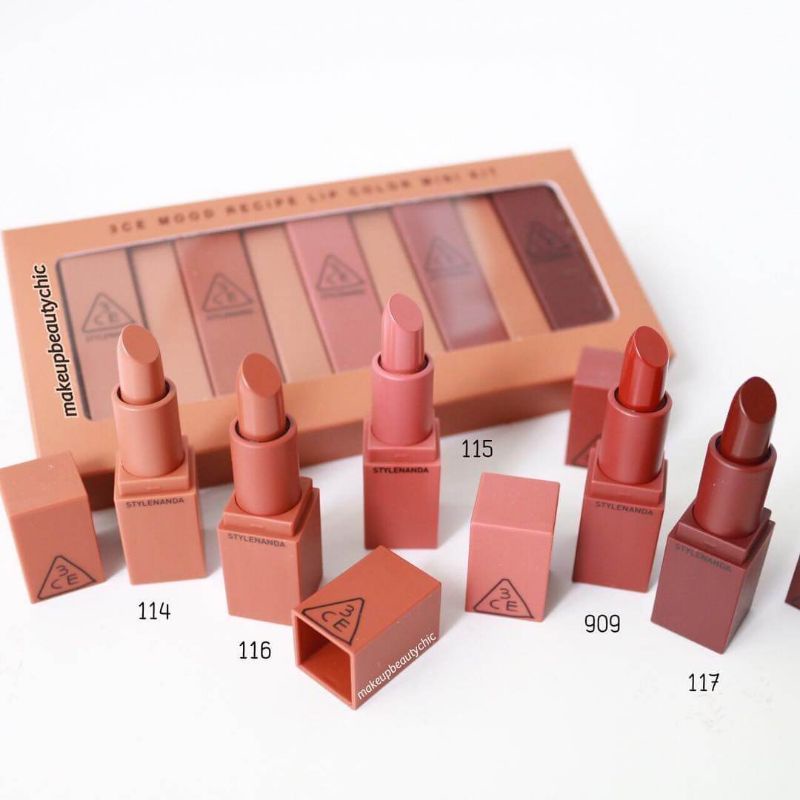 [Sale clear stock - Chính hãng] Set son mini 3CE Mood Recipe Lip Color Minikit