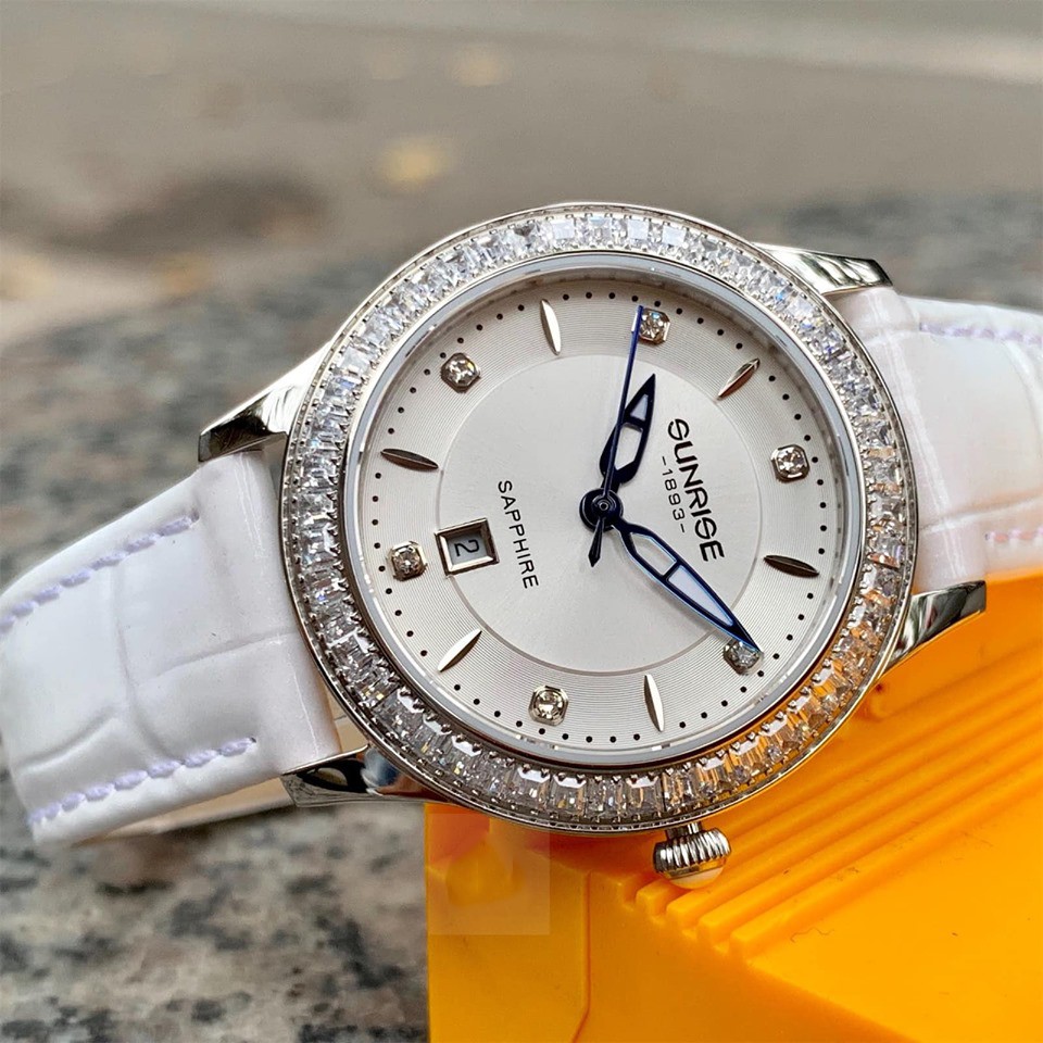Đồng hồ nữ Sunrise ♥️FREESHIP♥️ Model 2193BA Đính Đá kính Sapphire chống xước - Fullbox chính hãng
