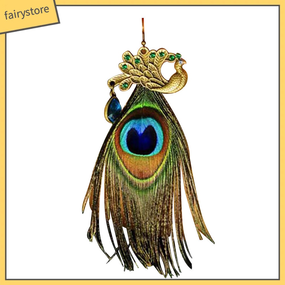 Hoa tai thiết kế kiểu dáng hình lông công phong cách Bohemia