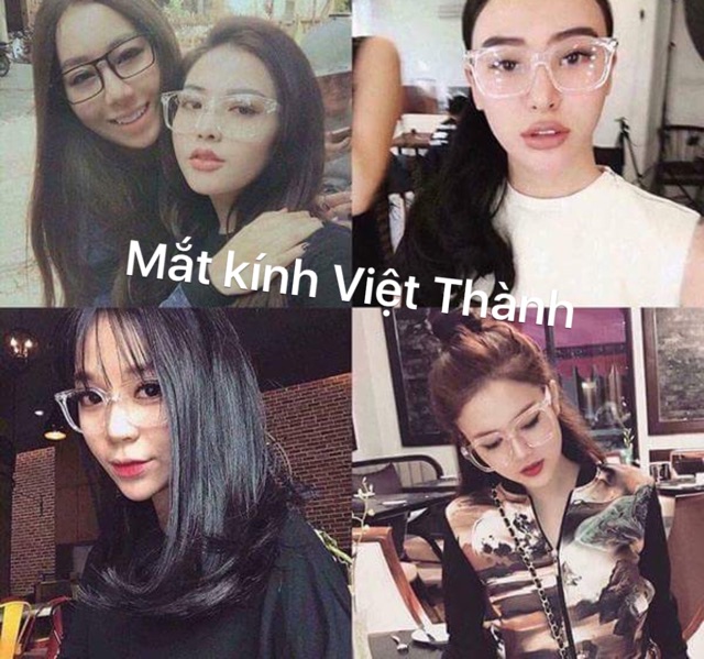 mắt Kính giả cận trong suốt gọng kính cận vuông mảnh G8158
