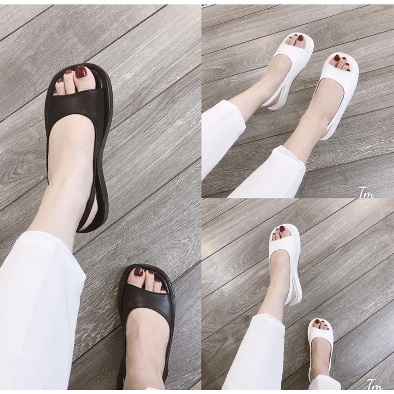 giày sandal hở mũi (xăng đan cho nữ) đế bánh mì 3p