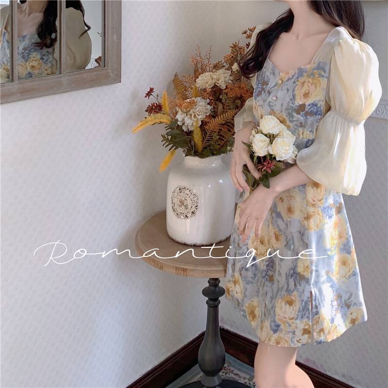 Đầm ôm tay ngắn in hoa thời trang mùa hè 2022 thời thượng | BigBuy360 - bigbuy360.vn