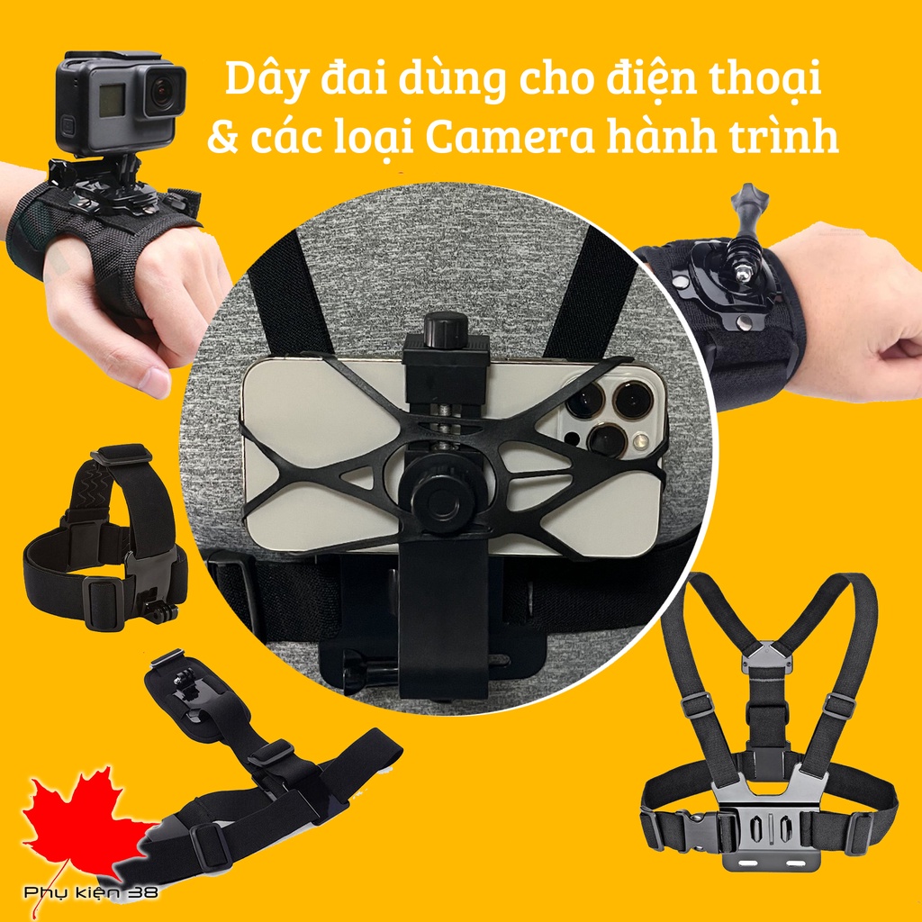 Tổng hợp dây đai đeo cho action cam gopro, sj cam, eken,... điện thoại di động