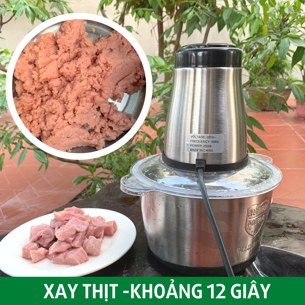 Máy xay thịt cầm tay đa năng inox KITCHEN EXPERT cối xay thịt 2 lít