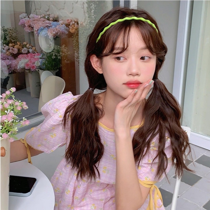 Băng Đô Cài Tóc Vải Mỏng Lượn Sóng Màu Sắc Ngọt Ngào Phong Cách Nhật Bản Và Hàn Quốc