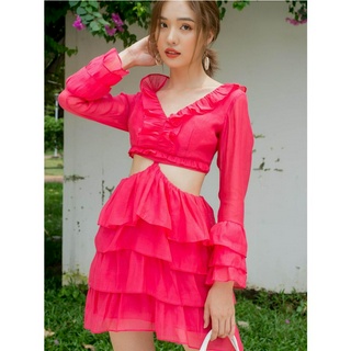 Dovita Đầm chiết eo, bèo tầng #0037 cut eo xinh xắn thời thượng đi chơi đi làm đi dạo