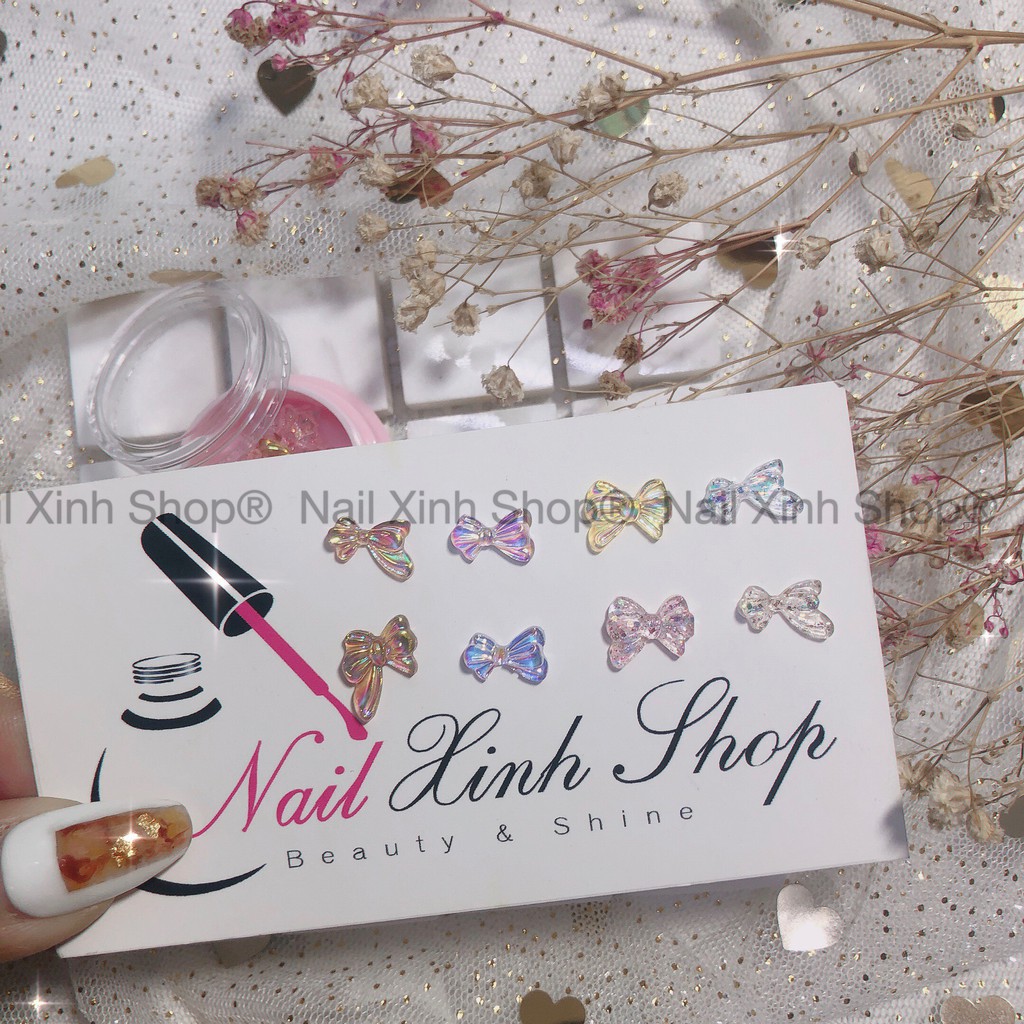 Hũ trang trí móng nail - 10 nơ mix / charm nơ hot nail