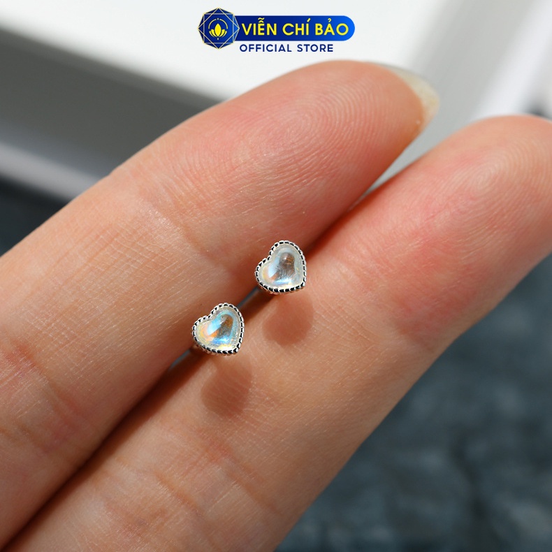 Bông tai bạc nữ trái tim chất liệu bạc 925 thời trang phụ kiện trang sức nữ Viễn Chí Bảo B400266