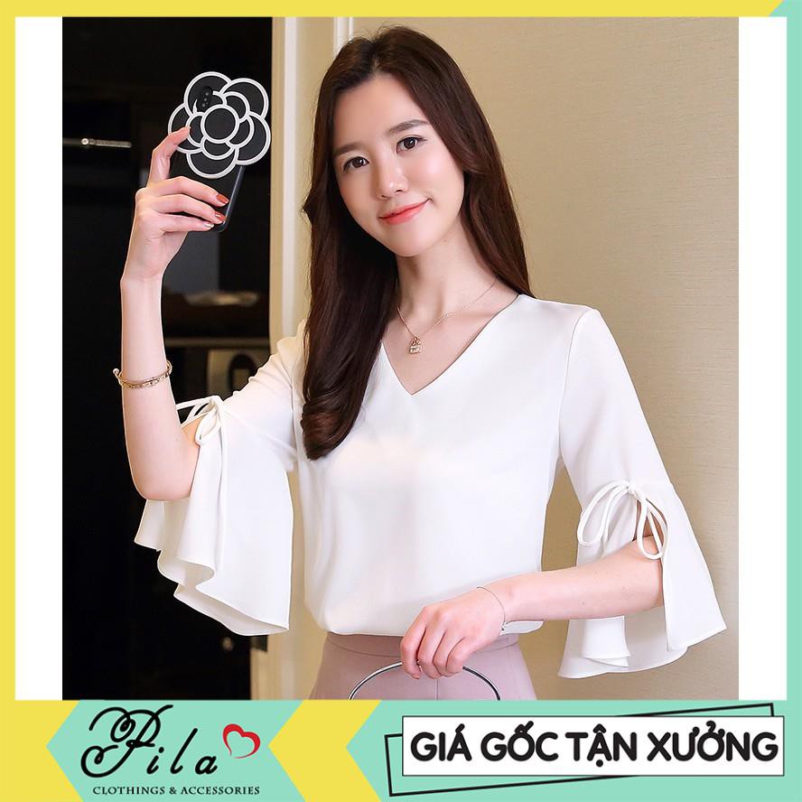 [Giá gốc tận xưởng] ÁO KIỂU NỮ CÔNG SỞ TAY LOE THẮT NƠ - AP0019