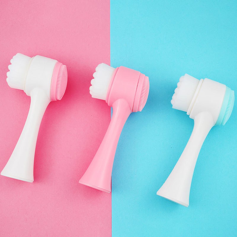 (Hàng Mới Về) Cọ Rửa Mặt Hai Đầu Bằng Silicon Giúp Loại Bỏ Mụn Đầu Đen Hiệu Quả | BigBuy360 - bigbuy360.vn