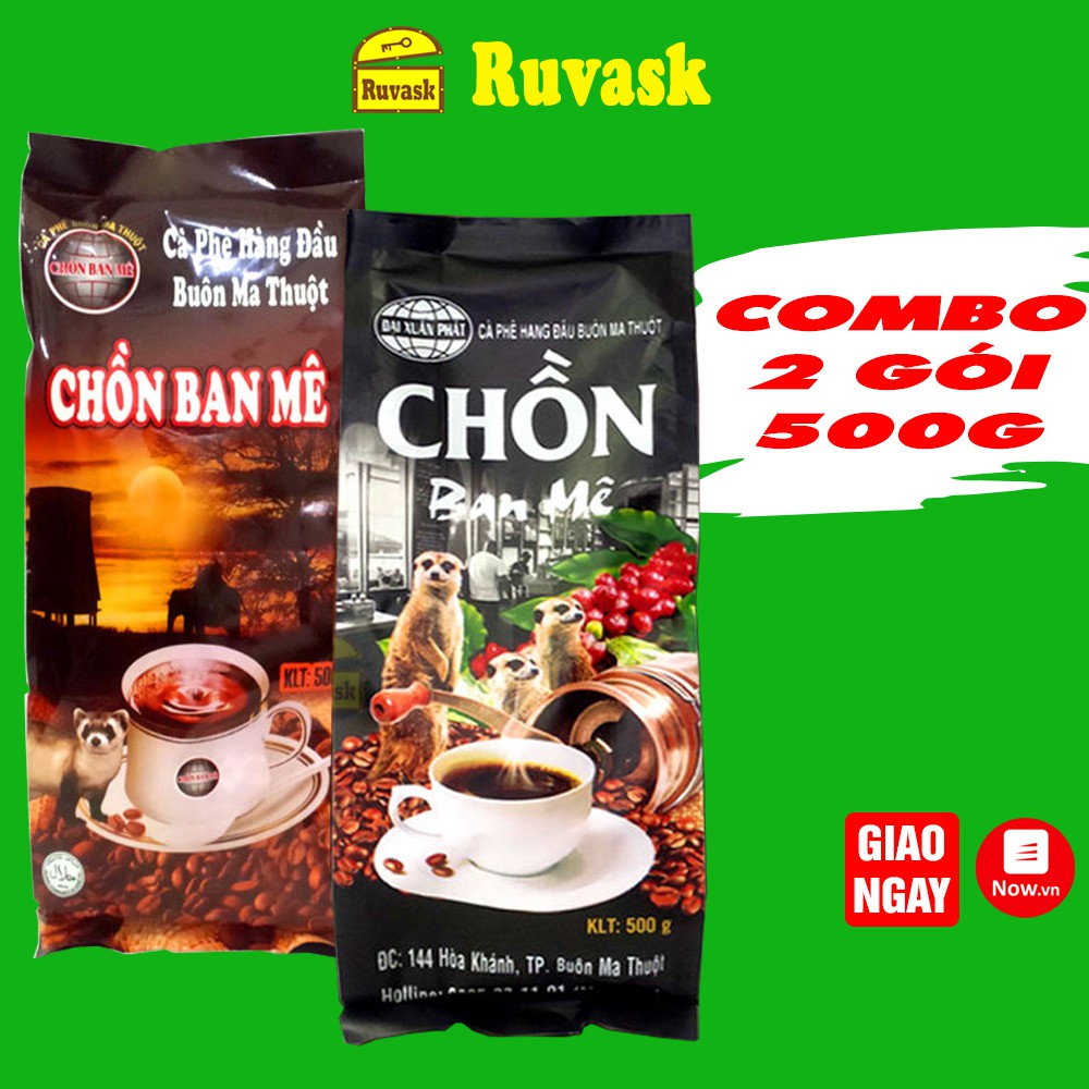 [COMBO 2 GÓI] Cà Phê Chồn Pha Phin Đại Xuân Phát + Cà Phê Chồn Ban Mê 500g - Cà Phê Robusta Ngon Rẻ - Cafe Chồn - Ruvask