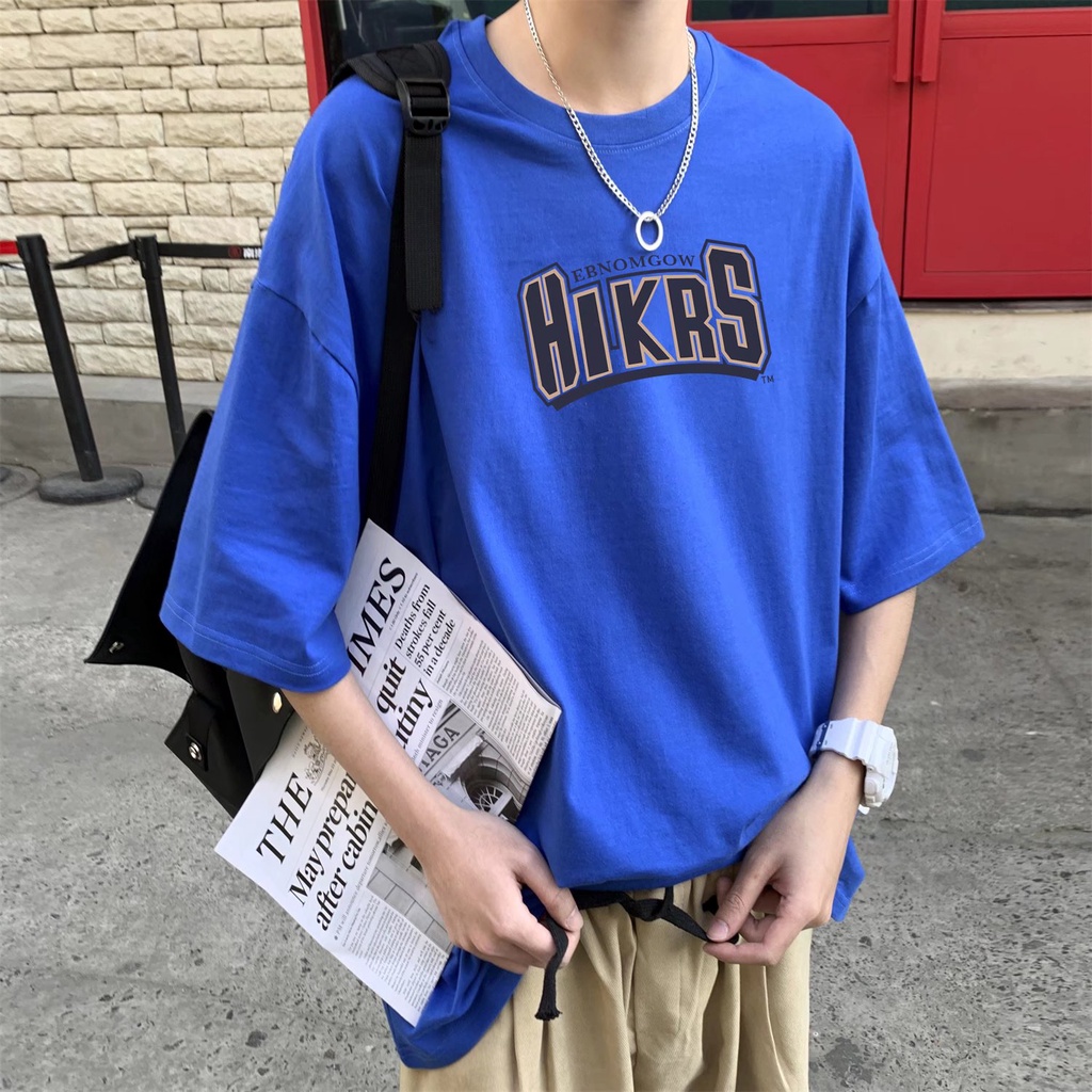 Áo Thun Tay Ngắn Dáng Rộng In Chữ Thời Trang Mùa Hè Phong Cách Hàn Quốc Cho Nam Size M-8XL