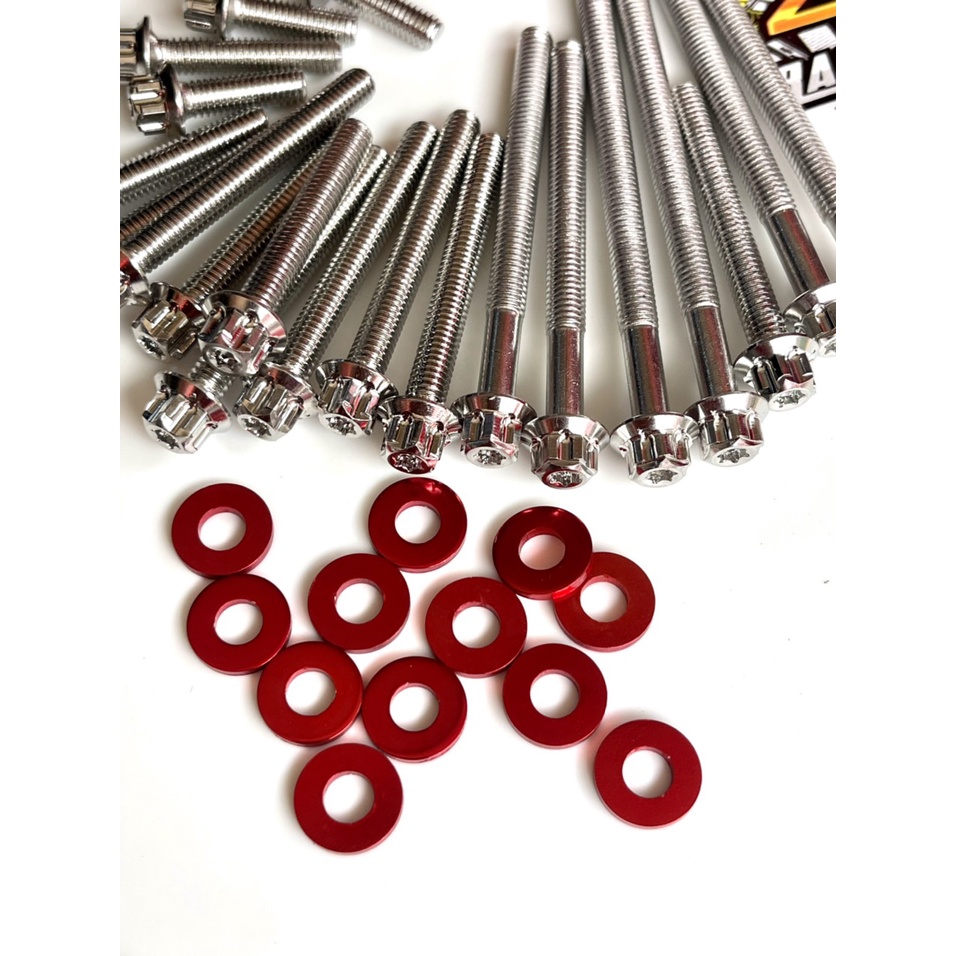 Ốc lốc máy SALAYA inox 304 sáng bóng cho sirius,si50,nhiều dòng xe