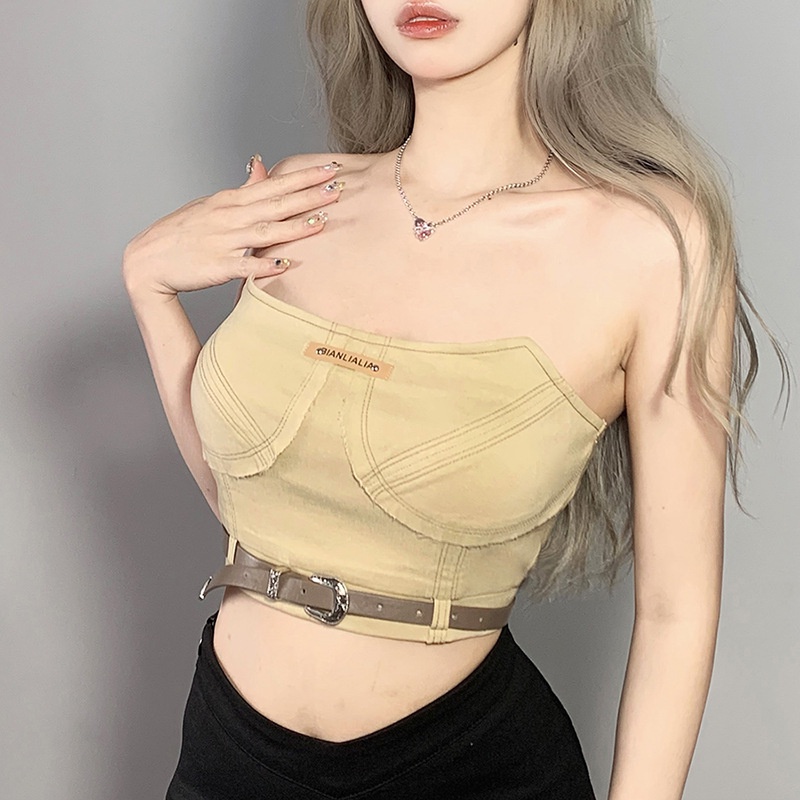 Áo Ống Phối Khóa Cài Thiết Kế Quyến Rũ Dành Cho Nữ