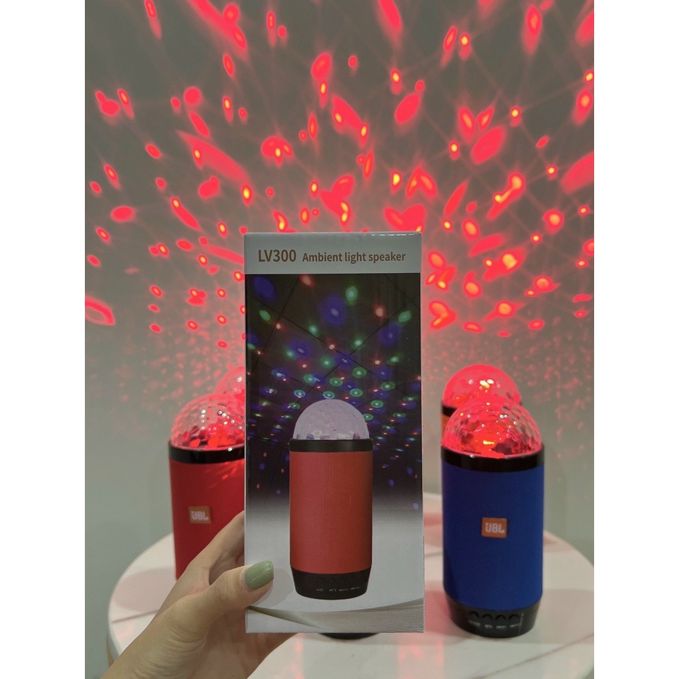 Loa Bluetooth LV300 , Kèm đèn xoay chớp sao lung linh , Nghe nhạc hay, Hỗ trợ cắm USB, Thẻ Nhớ