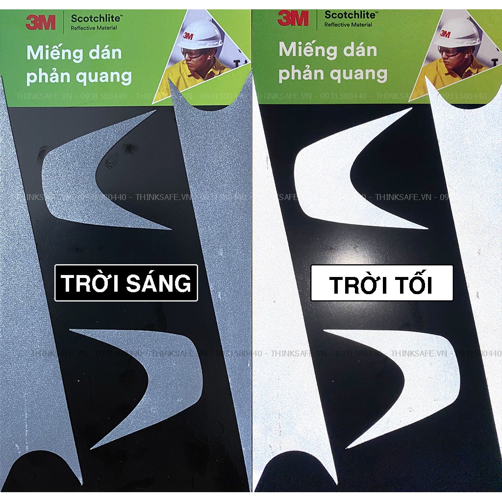 Decal phản quang 3m siêu sáng, siêu bền chuyên dùng dán nón bảo hộ, nón bảo hiểm, xe máy, xe đạp – Bảo Hộ Thinksafe