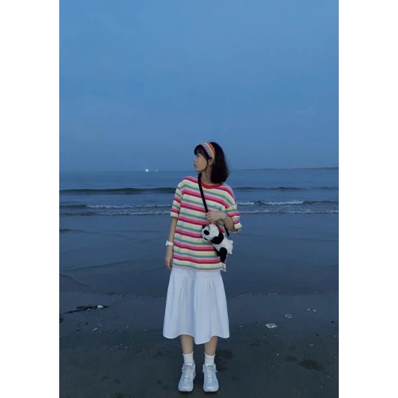 Chân váy Midi dài Lưng cao Dáng chữ A Màu trơn Xếp tầng Ulzzang Hàn Quốc Chân váy Midi dài Cạp cao Thời trang | BigBuy360 - bigbuy360.vn