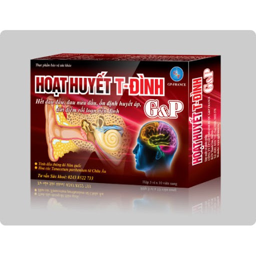 HOẠT HUYẾT T-ĐÌNH G&P – HẾT ĐAU ĐẦU ĐAU NỬA ĐẦU – ỔN ĐỊNH HUYẾT ÁP – DỨT ĐIỂM RỐI LOẠN TIỀN ĐÌNH