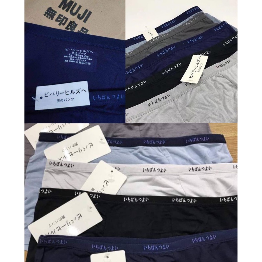 [RẺ VÔ ĐỊCH] Quần lót Nam Chéo MUJI Chất Thun Cotton, Quần sịp nam tam giác kháng khuẩn Xuất Nhật