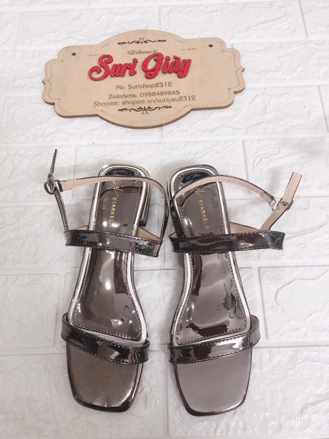 Giày sandal nữ, sandal học sinh hai quai chất đẹp êm chân gót 3p S77