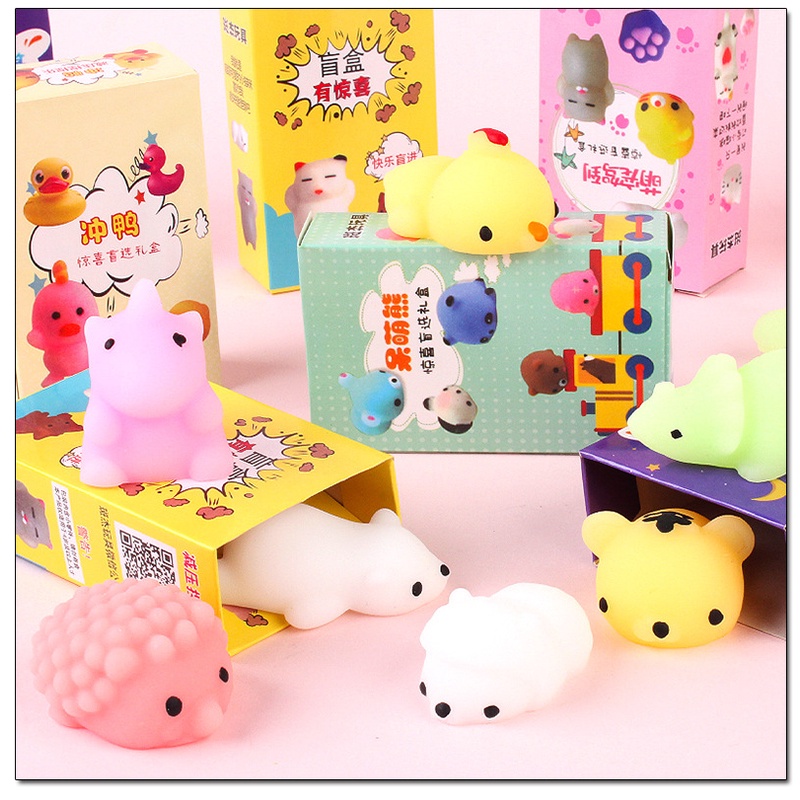 Đồ chơi squishy mochi có hộp tạo sự bất ngờ cho bé, đồ chơi giải tỏa căng thẳng thích hợp làm quà tặng E1148