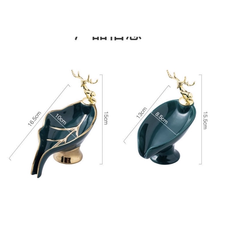 Đĩa Sứ Đựng Xà Phòng Thiết Kế Thông Minh Kèm Chú Hươu Cao Cấp