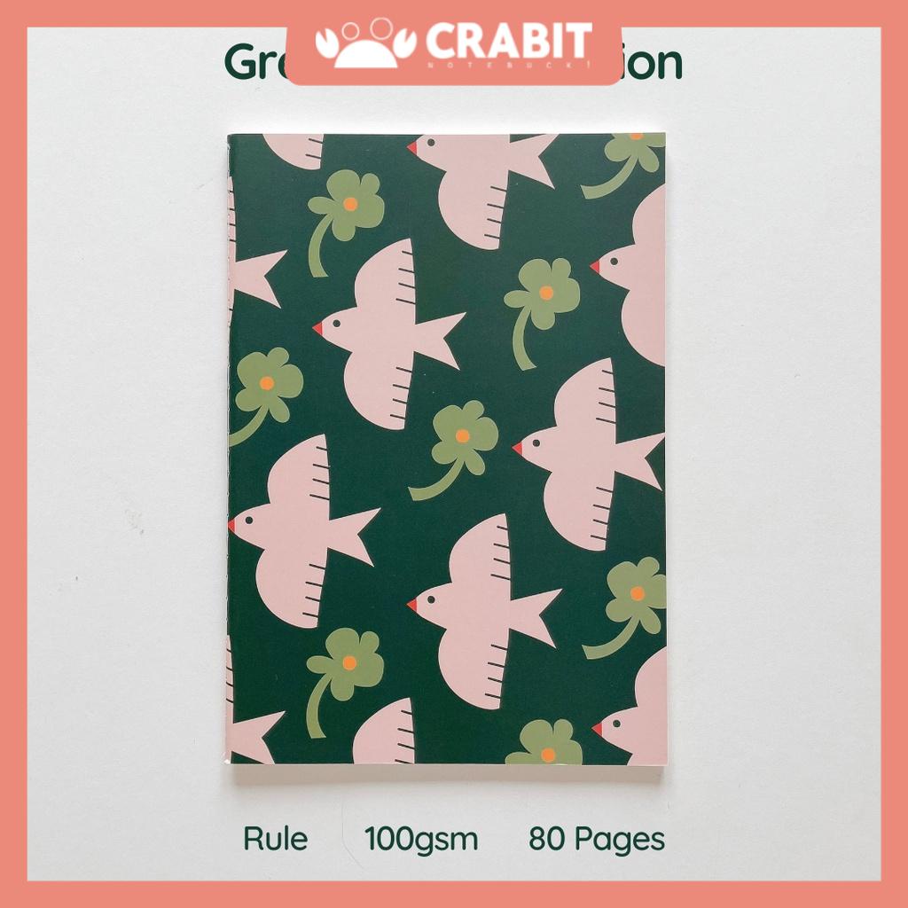 Tập may gáy kẻ ngang 100gsm 80 trang Crabit - Green Bird Chim